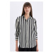 DEFACTO Oversize Wide Fit Striped Long Sleeve Shirt