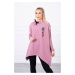 Oversize sweatshirt with asymmetrical sides dark pink