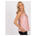 PÚDROVÝ TOP S ČIPKOVÝM LEMOVANÍM A RAMIENKAMI -TW-TP-BI-1322.57-JPOWDER PINK