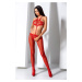 Passion BS080 red - Bodystocking Farba: Červená