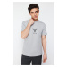 Trendyol Gray Regular Cut Deer Embroidered 100% Cotton T-Shirt