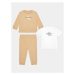 Calvin Klein Jeans Súprava tričko, mikina a nohavice Monogram Starter IN0IN00011 Béžová Regular 