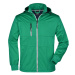 James & Nicholson Pánska športová softshellová bunda JN1078 - Írska zelená / tmavomodrá / biela