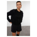 Trendyol Black Soft Texture Tassel Coat Knitwear Cardigan