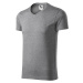 Malfini Slim fit V-NECK Pánske tričko 146 tmavo šedý melír