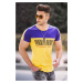 Madmext Men's Yellow Color Block Printed T-Shirt 2975
