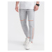 Ombre Men's sweatpants with contrast stitching - grey melange