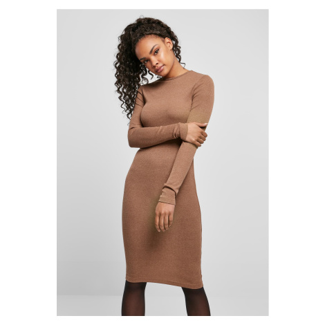 Women's ribbed dress URBAN CLASSICS - brown