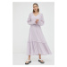 Šaty Bruuns Bazaar fialová farba, maxi, rovný strih