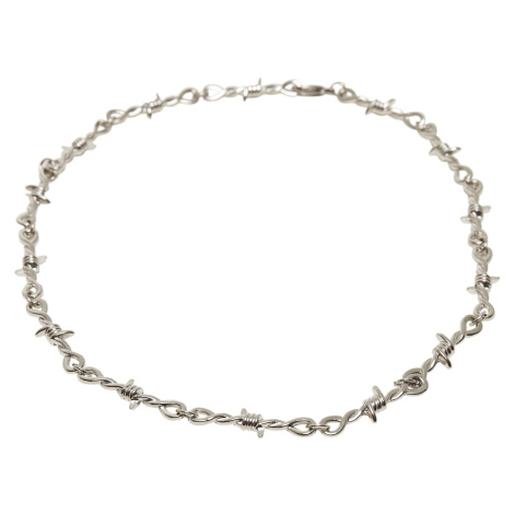 Silver barbed wire necklace