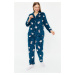 Trendyol Curve Oil Penguin Patterned Knitted Pajamas Set