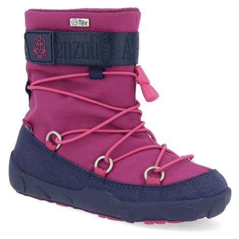 Barefoot snehule s membránou Affenzahn - Snowy Witty Snowboot Vegan Flamingo