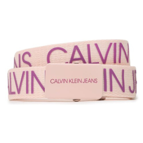 Calvin Klein Jeans Detský opasok Canvas Logo Belt IU0IU00125 Ružová