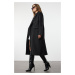 Trendyol Black Embroidered Detailed Soft Texture Regular Long Coat