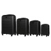 ČIERNA SADA 4 ŠKRUPINOVÝCH KUFROV GAN01, LUGGAGE 4 SETS (L,M,S,XS) WINGS, BLACK