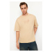 Trendyol Mink Oversize/Wide Cut Gel Animal Print 100% Cotton T-shirt