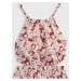 Tehlové dámske kvetované midi šaty GAP
