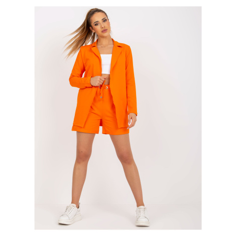 Basic orange sweatshirt jacket without fastening