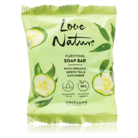 Oriflame Love Nature Green Tea & Cucumber tuhé mydlo s kyselinou mliečnou