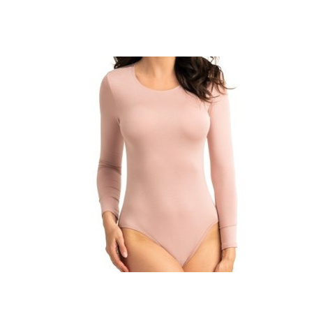 Sara Women's Long Sleeve Bodysuit - powder pink Gorteks