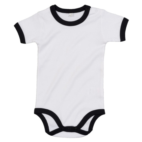 Babybugz Dvojfarebné detské body s krátkym rukávom - Biela / čierna
