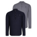 DOUBLE SET G783 DEWBERRY JUDGE COLLAR SHIRT-NAVY - ANTHRACITE