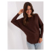 Dark brown women's oversize sweater made of viscose