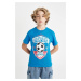 DEFACTO Boy's Crew Neck Printed Short Sleeve T-Shirt