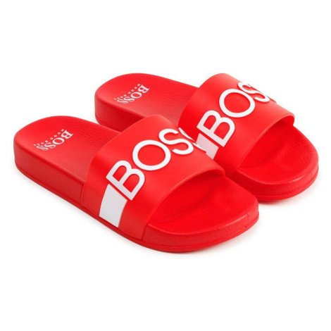 Detské šľapky BOSS červená farba Hugo Boss