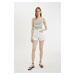 DEFACTO Mom Fit High Waist Turned Leg White Jean Shorts