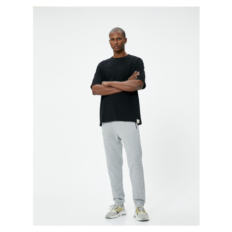 Koton Jogger Sweatpants Tie Waist Stitching Detail Zipper with Pocket.