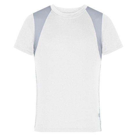 James & Nicholson Detské športové tričko s krátkym rukávom JN397k - Biela / strieborná