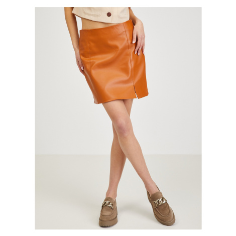 Orange leatherette skirt ORSAY - Ladies