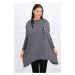 Oversized sweatshirt with asymmetrical graphite sides