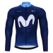 BONAVELO Cyklistický dres s dlhým rukávom zimný - MOVISTAR 2024 WINTER - modrá/biela