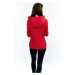 Červená bunda s asymetrickým zipsom (DL015)