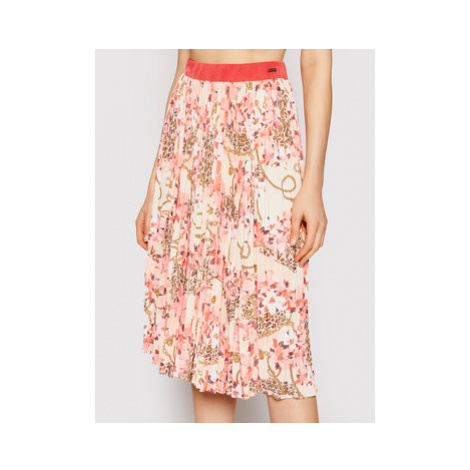 Marciano Guess Plisovaná sukňa Print 1GG700 6063A Ružová Regular Fit