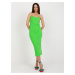 Light green basic dress with silver straps