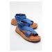 LuviShoes SARY Denim Blue Women's Sandals