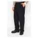 Trendyol Black Wide Leg Stamped Trousers