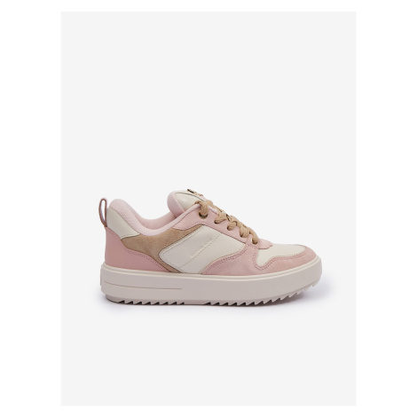 Cream-pink Womens Suede Sneakers Michael Kors Ru - Women