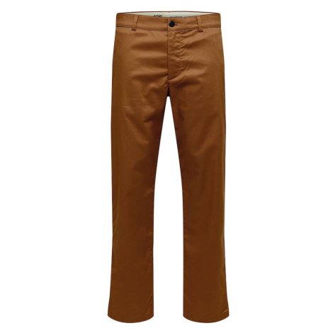SELECTED HOMME Chino nohavice 'STOKE'  hnedá