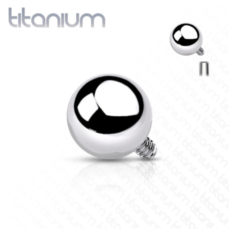 Titánový náhradný diel do implantátu, gulička, strieborná farba, závit 1,2 mm - Veľkosť hlavičky