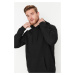 Trendyol Black Basic Oversize/Wide Cut Hooded Sweatshirt with Fleece Inside