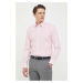 Košeľa BOSS pánska,ružová farba,slim,s klasickým golierom,50469345