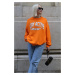 Madmext Orange Printed Oversized Women's Sweatshirt