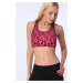 Coral leopard sports top