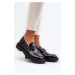 Women's patent leather loafers black Keelana