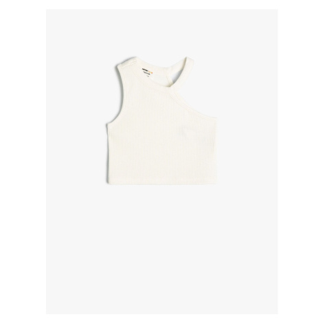 Koton Crop Undershirt One-Shoulder Round Neck Ribbed