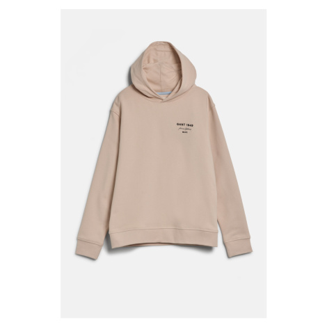 MIKINA GANT GRAPHIC SCRIPT RELAXED HOODIE SOFT OAT